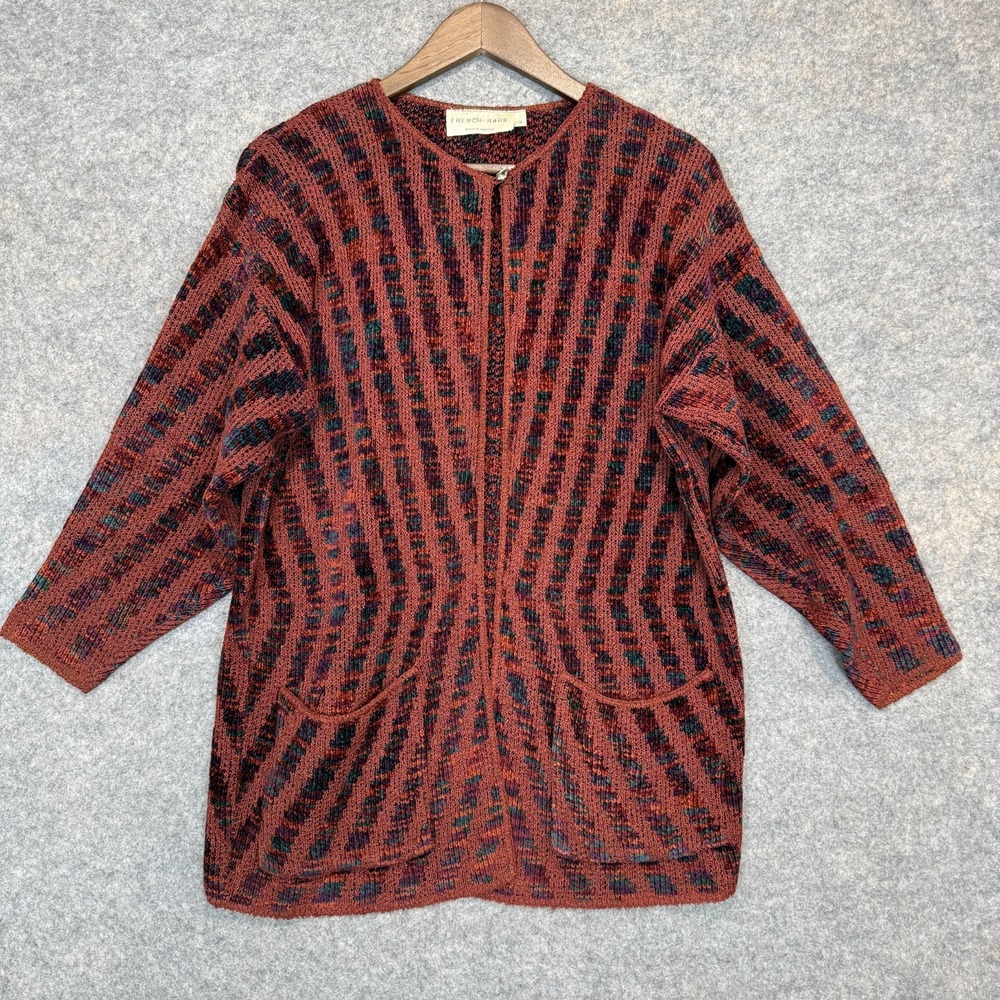 Vintage French Rags Cardigan Sweater Womens 3 (Large XL) Southwestern Navajo 70s